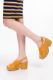 Noce Hakiki Süet Deri Büyük&Küçük Numara Kadın Sandalet Sarı resmi