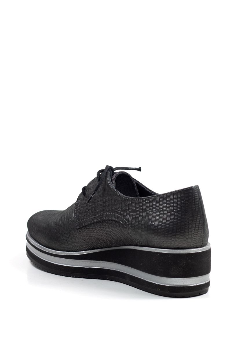 Hakiki Deri Oxford Kadın Ayakkabı Siyah resmi